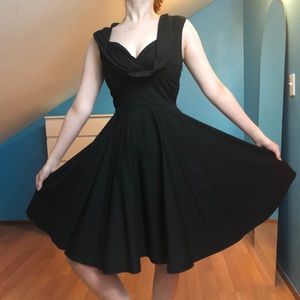 Vintage looking black fit and flare dress